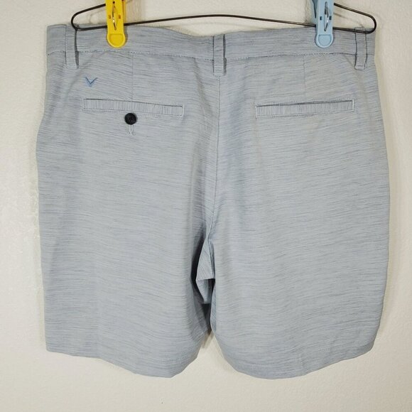 Callaway Mens Size 36 Heathered Gray Flat-Front Golf Shorts Polyester Blend - Picture 6 of 7
